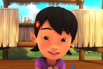 Foto: Susanti pertama kali muncul pada musim ketiga Upin & Ipin dalam episode bertajuk Berpuasa Bersama Kawan baru. (dok. Les' Copaque Production via YouTube)
