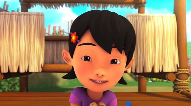 Foto: Susanti pertama kali muncul pada musim ketiga Upin & Ipin dalam episode bertajuk Berpuasa Bersama Kawan baru. (dok. Les' Copaque Production via YouTube)