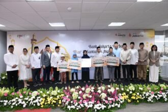 Ratusan anak yatim dari berbagai panti asuhan dan yayasan di wilayah DKI Jakarta hadir di Kantor Pusat Bank Jakarta, Kamis (12/3)