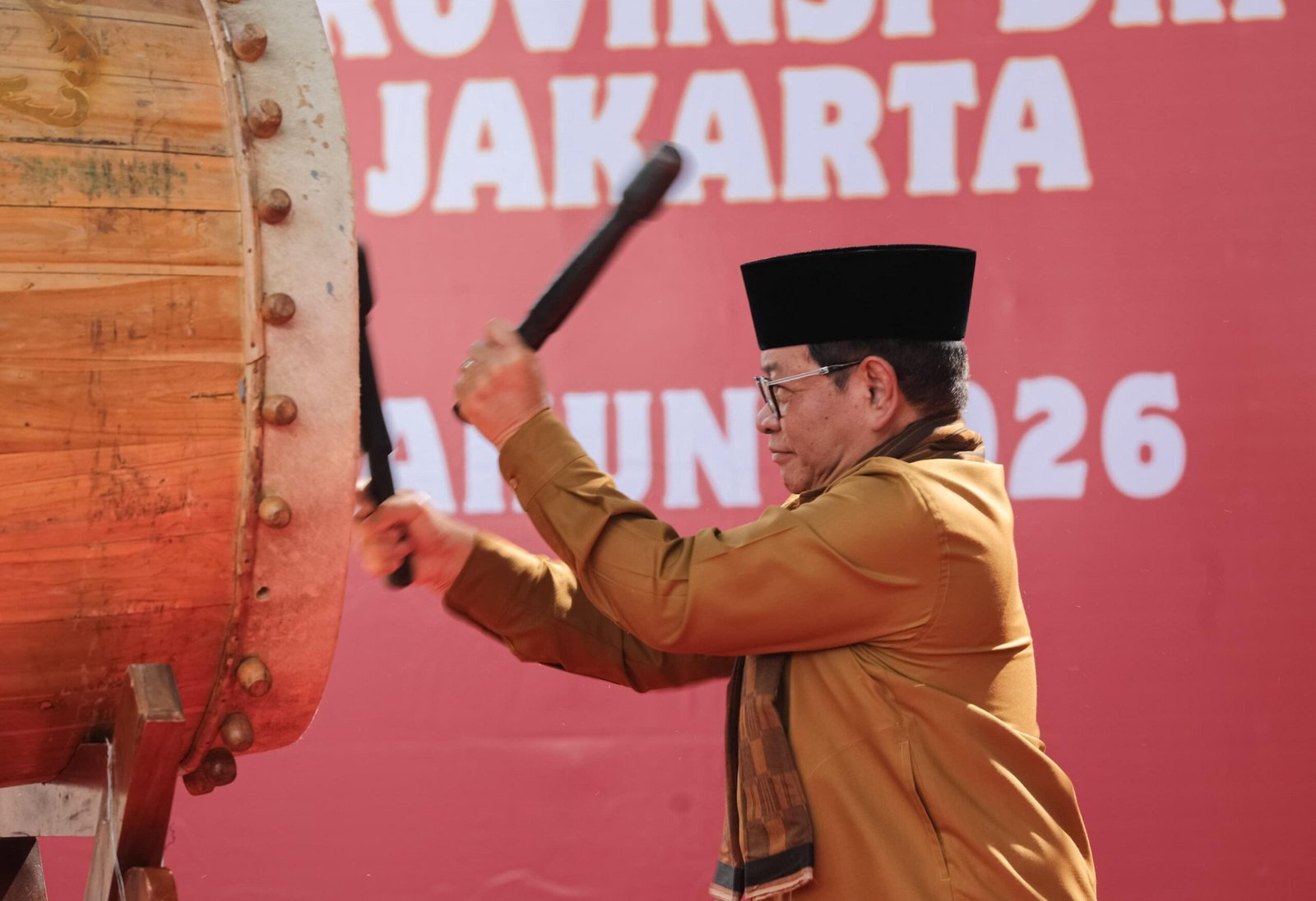 Gubernur DKI Jakarta, Pramono Anung, resmi membuka Festival Bedug Tingkat Provinsi DKI Jakarta Tahun 2026 di Taman Ismail Marzuki (TIM), Jakarta Pusat, Sabtu (7/3).