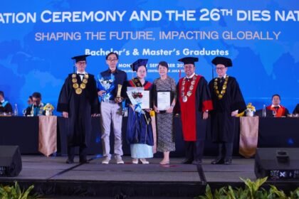 Foto: Ratusan wisudawan program sarjana dan magister Swiss German University (SGU) resmi diwisuda dalam seremoni Graduation Ceremony 2026 di Pullman Central Park Hotel, Jakarta, Senin, 21 September 2026. (Istimewa)