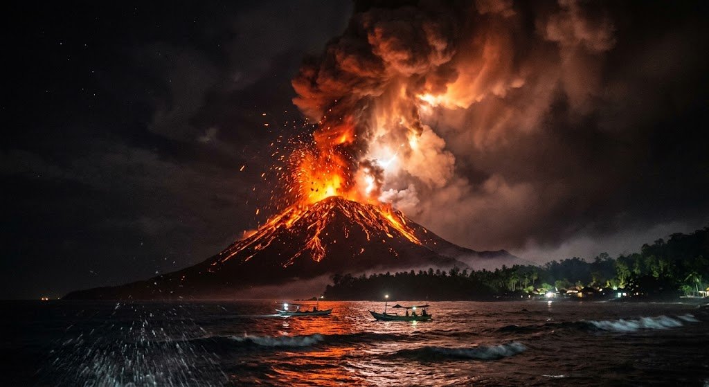 Gunung Anak Krakatau dilaporkan mengalami erupsi beruntun pada 8–9 Oktober 2026. Status aktivitas naik menjadi Level III Siaga dengan rekomendasi larangan aktivitas dalam radius 2 kilometer.