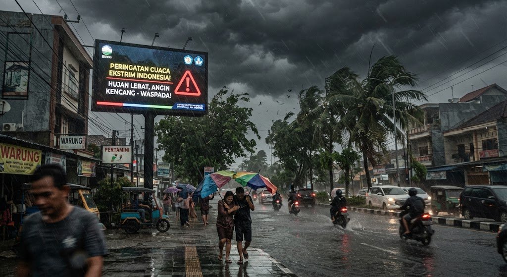 BMKG mengingatkan masyarakat untuk mewaspadai cuaca ekstrem saat pancaroba, mulai dari hujan lebat, petir, angin kencang, hingga potensi banjir dan tanah longsor.